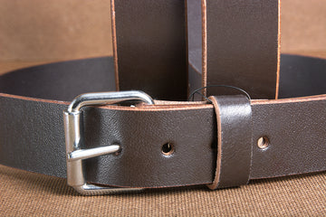 HILASON Western Genuine Leather Belt for Handmade Unisex Full Grain Heavy Duty Belt Dark Brown